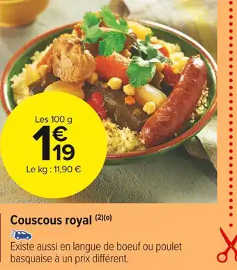 Carrefour Market Couscous royal offre