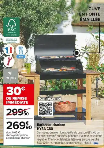 Carrefour Market Hyba barbecue charbon c80 offre