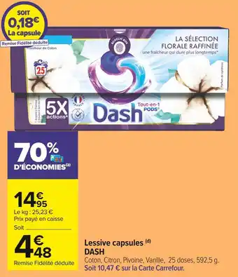 Carrefour Market Dash lessive capsules offre