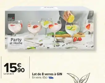 Carrefour Market Lot de 8 verres à gin offre