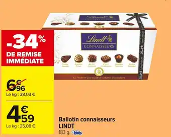 Carrefour Market Lindt ballotin connaisseurs offre