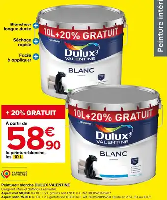 Castorama Dulux valentine peinture blanche offre