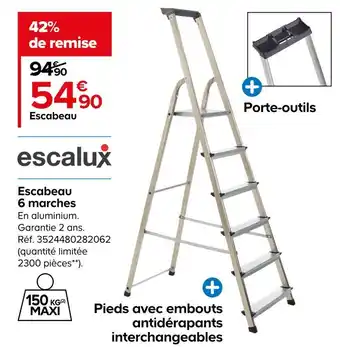Castorama Escalux escabeau 6 marches offre