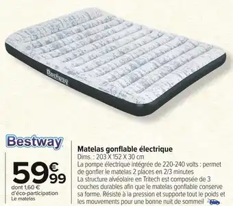 Carrefour Market Bestway matelas gonflable électrique offre