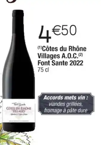 Cora x Carrefour (¹)Côtes du Rhône A.O.P.(3) Terroir des Galets 2021 75 cl offre