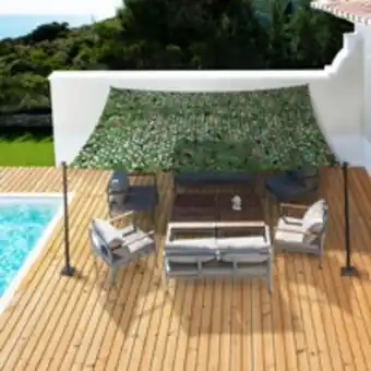 E.Leclerc Brico Idmarket voile d'ombrage rectangulaire design ombrière camouflage 3x4 m treillis vert offre