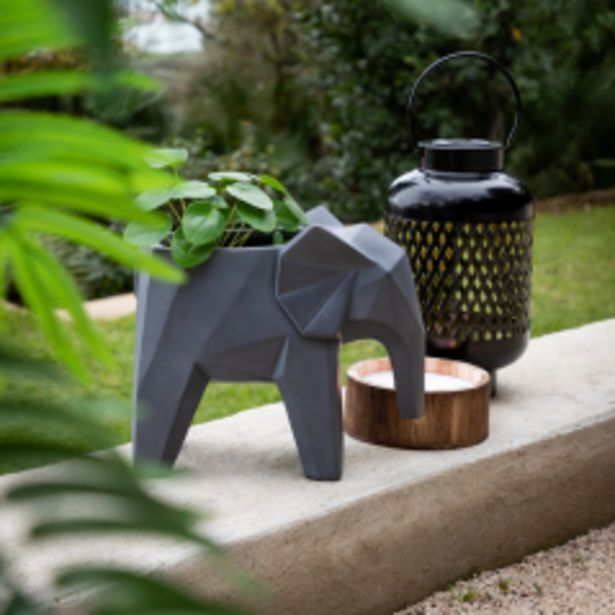 b&m Pot de fleurs elephant geo gris offre