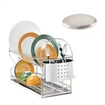 Mathon Lot égouttoir 2 niveaux + savon acier offre