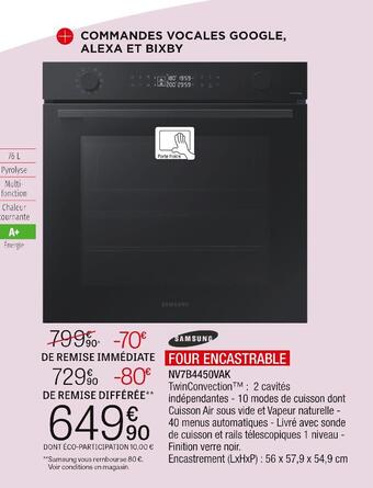 Extra Samsung four encastrable offre