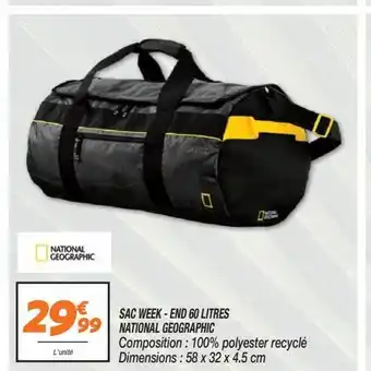 Netto Sac week- end 60 litres national geographic offre