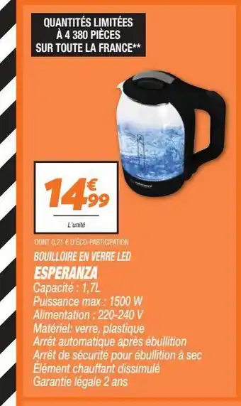 Netto Bouilloire en verre led offre