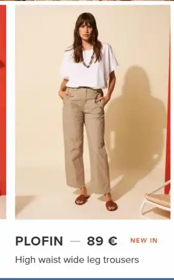 High waist wide leg trousers