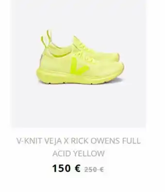 V-knit veja x rick owens full acid yellow