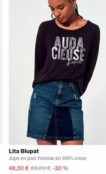 Jupe en jean femme en 100% coton