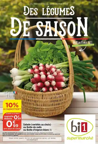 Bi1 Salade (variétés au choix) ou Botte de radis ou Botte d'oignon blanc (A) offre