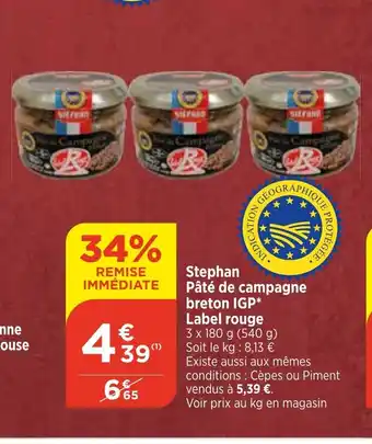 Bi1 Stephan Pâté de campagne breton IGP* offre