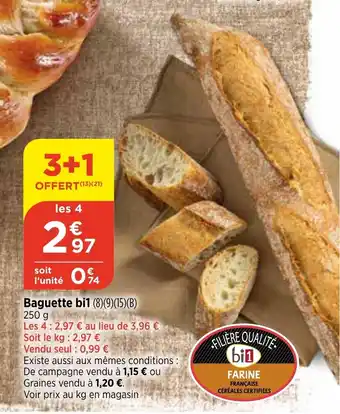 Bi1 Baguette bil (8)(9)(15)(B) offre
