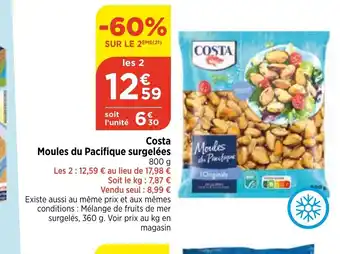 Bi1 Costa Moules du Pacifique surgelées offre