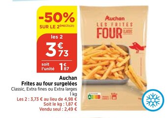Bi1 Auchan Frites au four surgelées offre