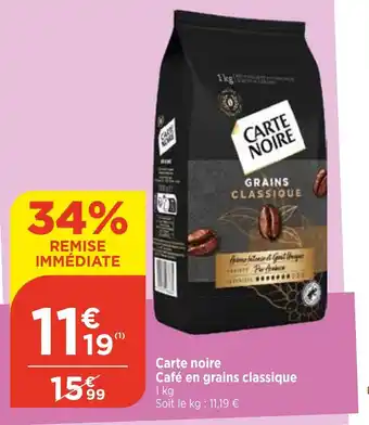 Bi1 Carte noire Café en grains classique offre