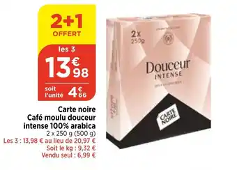 Bi1 Carte noire Café moulu douceur intense 100% arabica offre