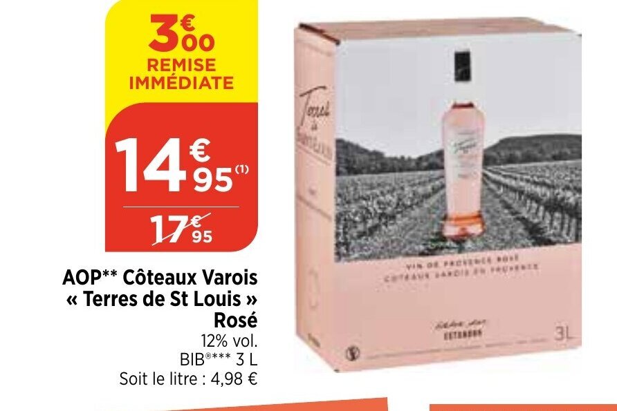 Promo AOP** Côteaux Varois > Rosé 12 vol. chez Bi1