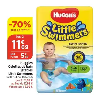 Bi1 Huggies Culottes de bain jetables Little Swimmers offre