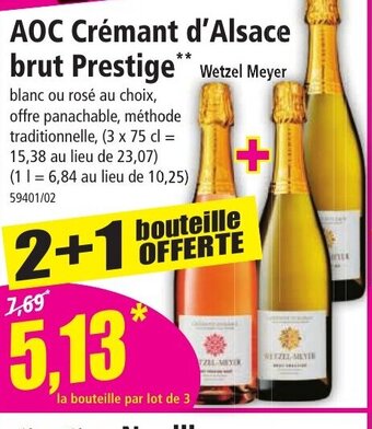 Norma AOC Crémant d'Alsace brut Prestige** Wetzel Meyer offre
