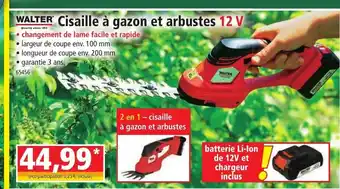 Norma WALTER Cisaille à gazon et arbustes 12 V offre