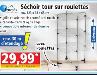 Séchoir tour sur roulettes