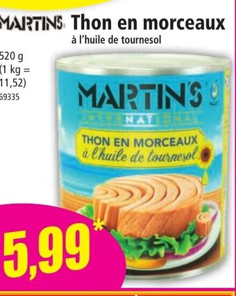 Norma MARTINS Thon en morceaux offre