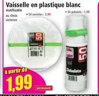 Vaisselle en plastique blanc