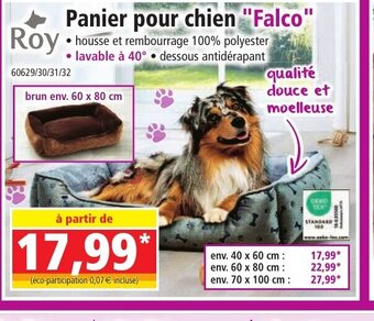 Norma Roy Panier pour chien "Falco" offre