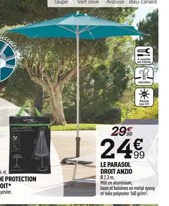 Centrakor LE PARASOL DROIT ANZIO offre