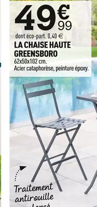 Centrakor LA CHAISE HAUTE GREENSBORO 62x50x102 cm. offre