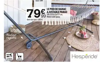 Centrakor LE PIED DE HAMAC AJUSTABLE PANAO 295-317x113x117 cm. Métal traité époxy. offre