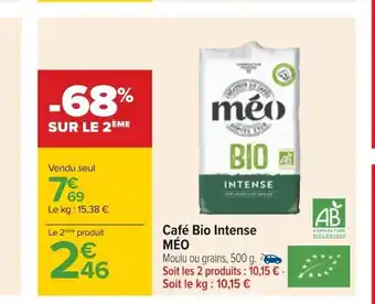Carrefour Café Bio Intense MÉO offre