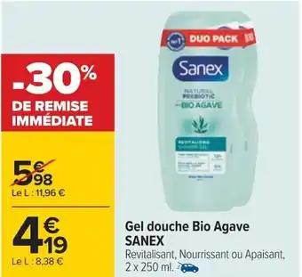 Carrefour Gel douche Bio Agave SANEX offre