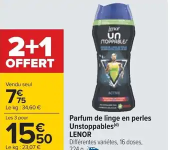 Carrefour Parfum de linge en perles Unstoppables (d) Lenor offre