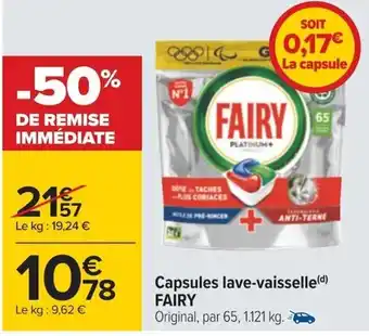 Carrefour Capsules lave-vaisselle(d) FAIRY offre