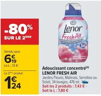 Carrefour Adoucissant concentré(d) LENOR FRESH AIR offre