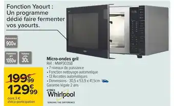 Carrefour Micro-ondes gril Réf.: MWP303SB offre