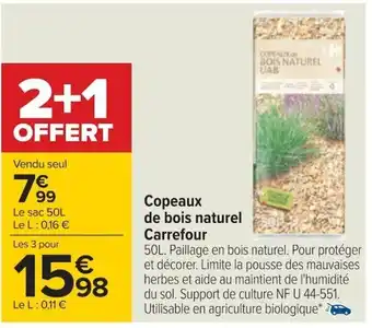 Carrefour Copeaux de bois naturel Carrefour offre