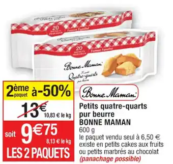Cora x Carrefour Petits quatre-quarts pur beurre BONNE MAMAN offre
