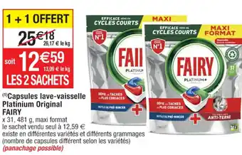 Cora x Carrefour (¹)Capsules lave-vaisselle Platinium Original FAIRY offre