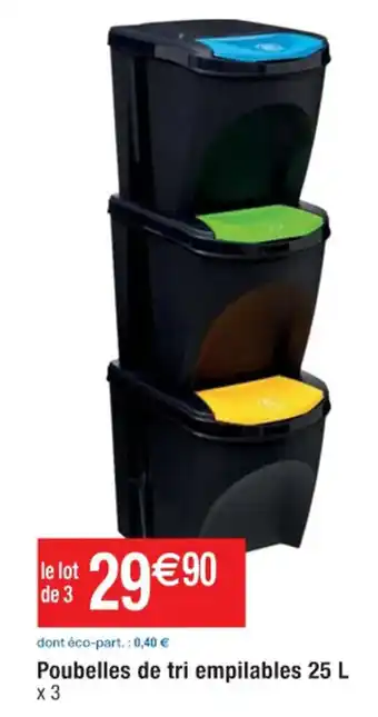 Poubelles de tri empilables 25 L