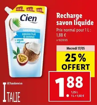 Lidl Recharge savon liquide offre