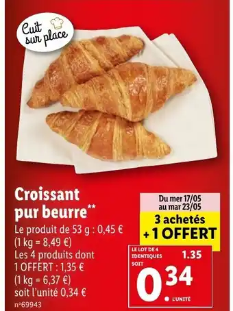 Lidl Croissant pur beurre** offre