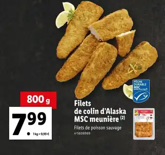 Lidl Filets de colin d'Alaska MSC meunière (²) offre