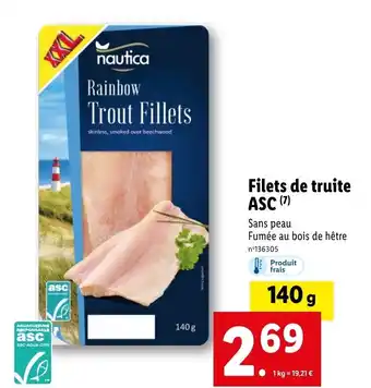 Lidl Filets de truite ASC (7) offre